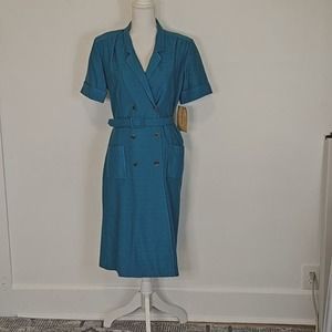 Vintage Butte Belted Dress in Turquoise